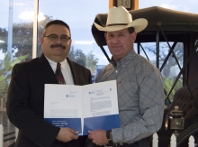 Sheriff A.J. "Andy" 'Louderback with Patrick Contreras of ICE Houston