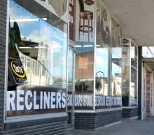 The front window of John Cotten's Furniture following a burglary on Nov. 3.