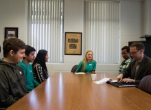 Mike Morath visits Industrial High School Students